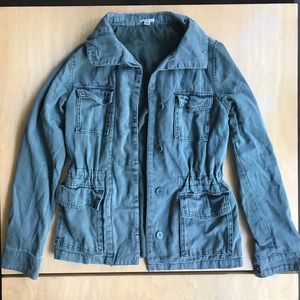 Army green cargo jacket drawstring